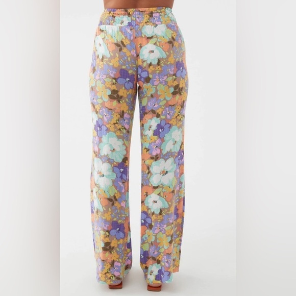 🔆O’Neill🔆 JOHNNY SAMI FLORAL BEACH PANTS WIDE LEG Elastic waist vacation - Picture 16 of 16